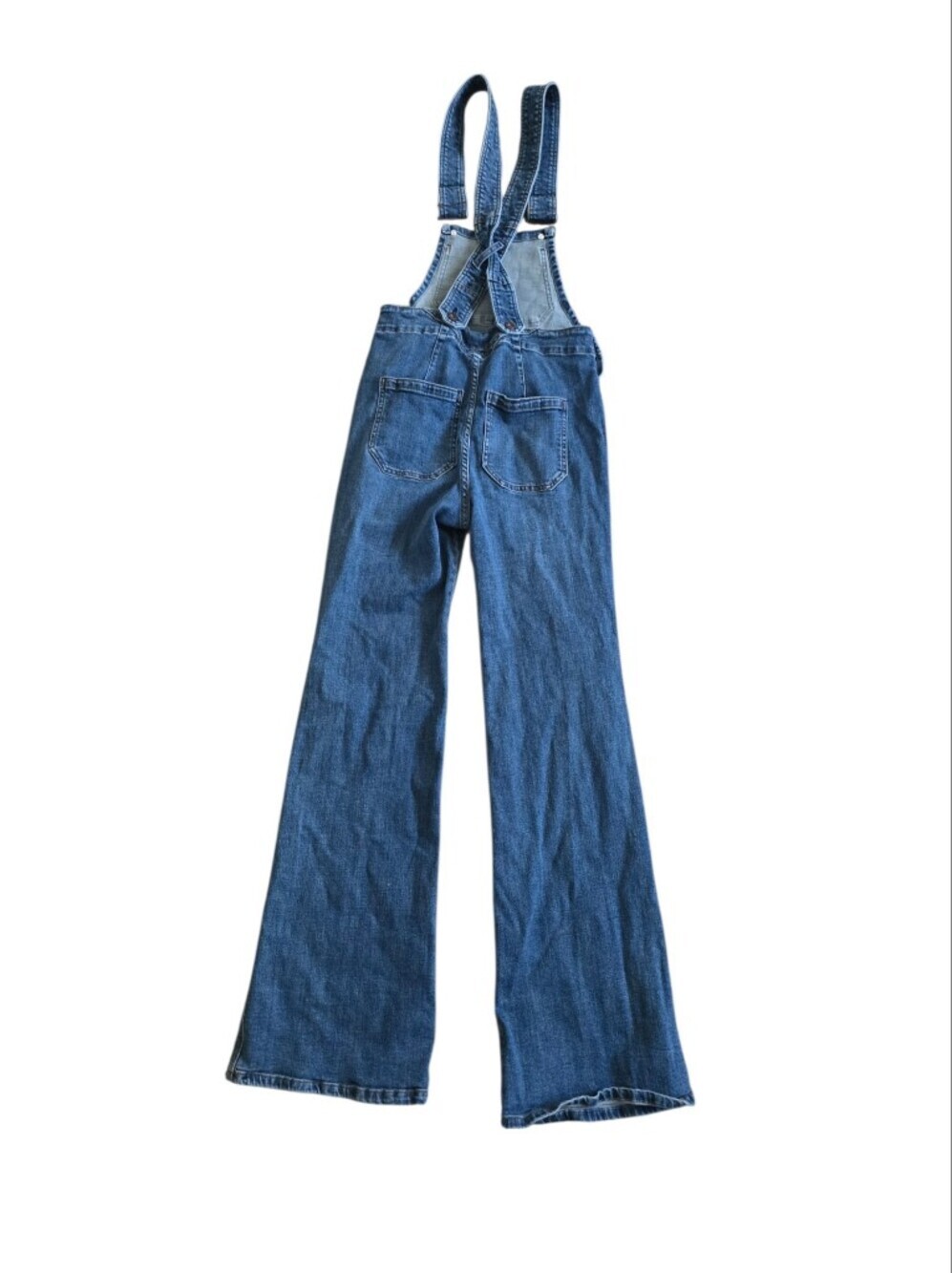 Free People Blue Denim Jean Overalls Size 26 - Picture 2 of 6
